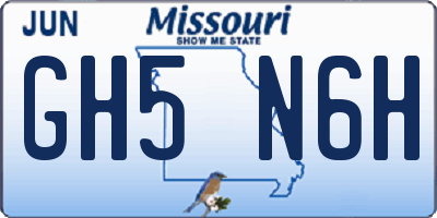 MO license plate GH5N6H