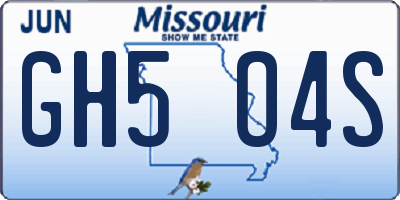 MO license plate GH5O4S