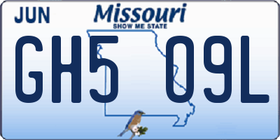 MO license plate GH5O9L