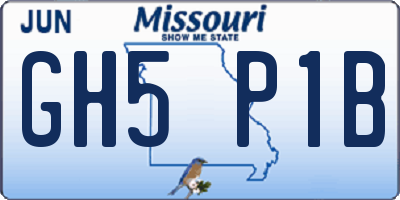 MO license plate GH5P1B