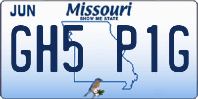 MO license plate GH5P1G