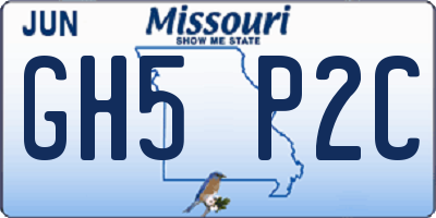 MO license plate GH5P2C