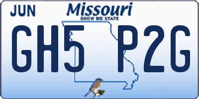 MO license plate GH5P2G