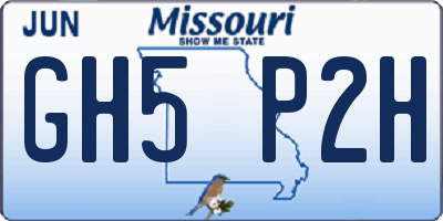 MO license plate GH5P2H