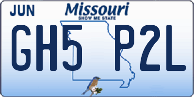 MO license plate GH5P2L