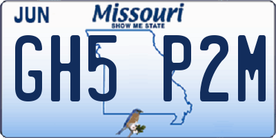 MO license plate GH5P2M