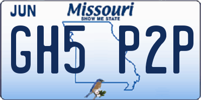 MO license plate GH5P2P