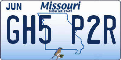 MO license plate GH5P2R