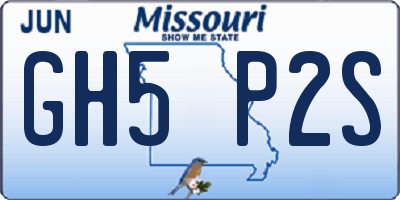 MO license plate GH5P2S