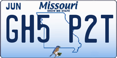 MO license plate GH5P2T