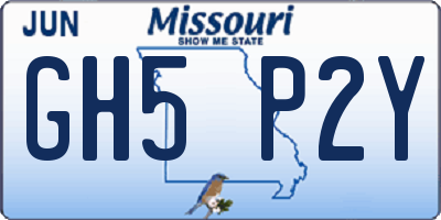 MO license plate GH5P2Y
