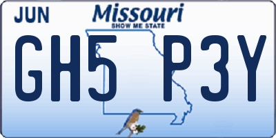 MO license plate GH5P3Y