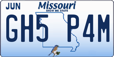 MO license plate GH5P4M