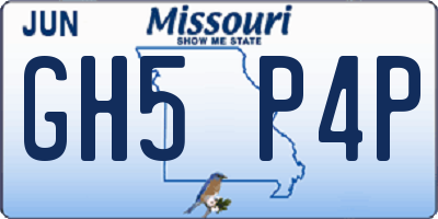 MO license plate GH5P4P