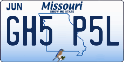 MO license plate GH5P5L