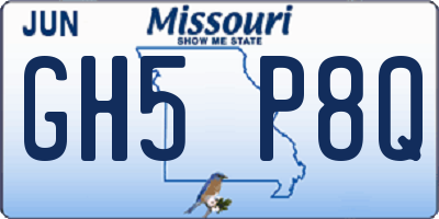 MO license plate GH5P8Q