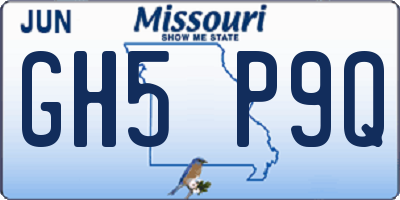 MO license plate GH5P9Q