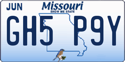 MO license plate GH5P9Y