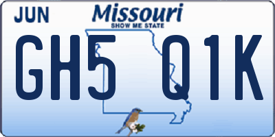 MO license plate GH5Q1K