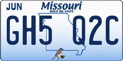MO license plate GH5Q2C
