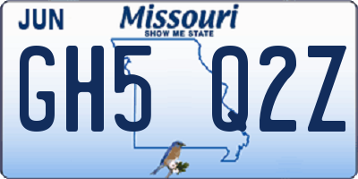 MO license plate GH5Q2Z
