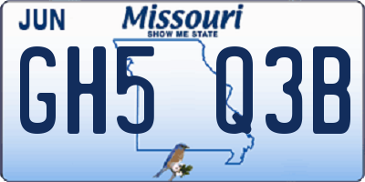 MO license plate GH5Q3B