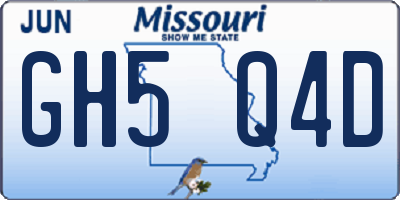 MO license plate GH5Q4D