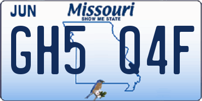MO license plate GH5Q4F