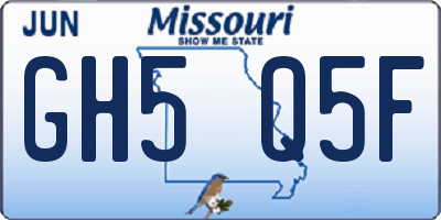MO license plate GH5Q5F