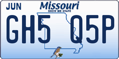 MO license plate GH5Q5P