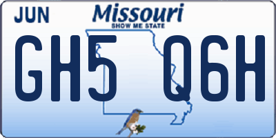 MO license plate GH5Q6H