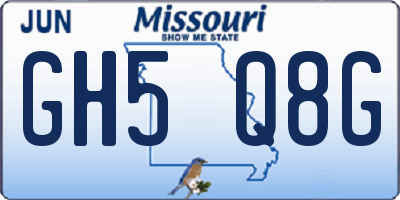 MO license plate GH5Q8G