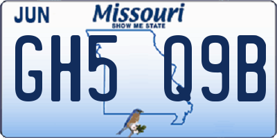 MO license plate GH5Q9B