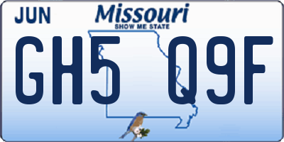 MO license plate GH5Q9F