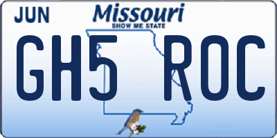 MO license plate GH5R0C