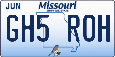 MO license plate GH5R0H
