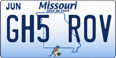 MO license plate GH5R0V