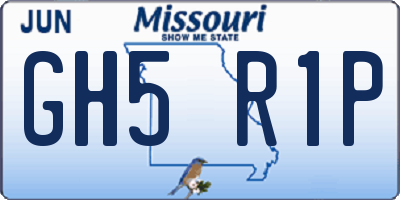 MO license plate GH5R1P