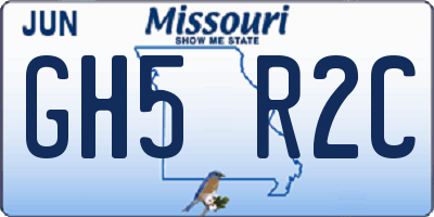 MO license plate GH5R2C