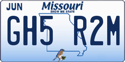 MO license plate GH5R2M