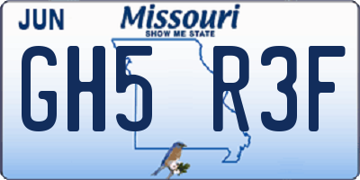 MO license plate GH5R3F