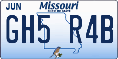 MO license plate GH5R4B