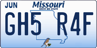 MO license plate GH5R4F