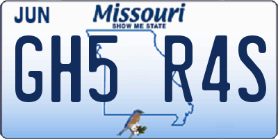 MO license plate GH5R4S