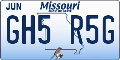 MO license plate GH5R5G
