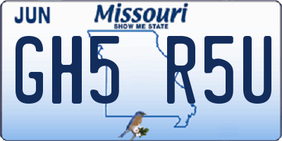 MO license plate GH5R5U
