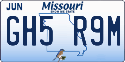 MO license plate GH5R9M