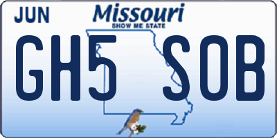 MO license plate GH5S0B