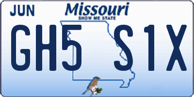 MO license plate GH5S1X