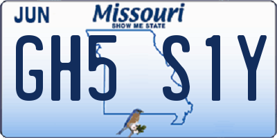 MO license plate GH5S1Y